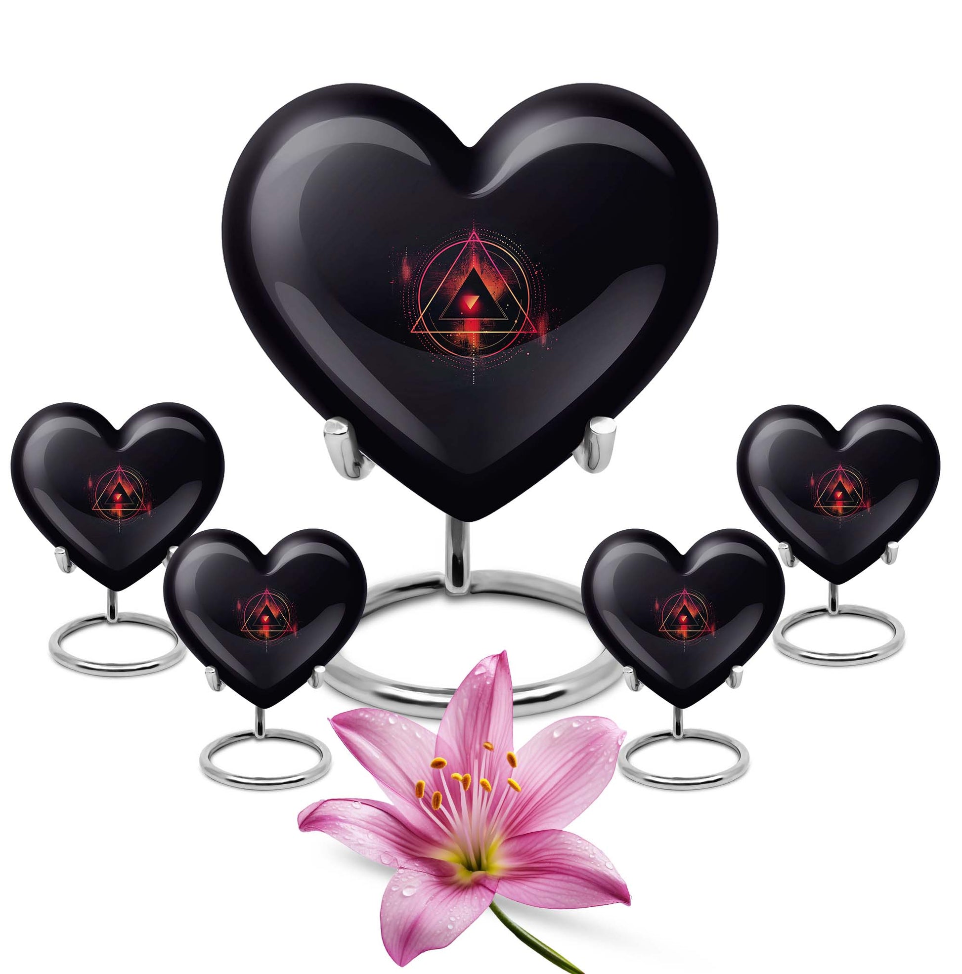 10-inch catholic cremation dad urn in heart design