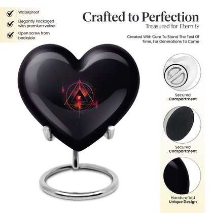 10-inch catholic cremation dad urn in heart design