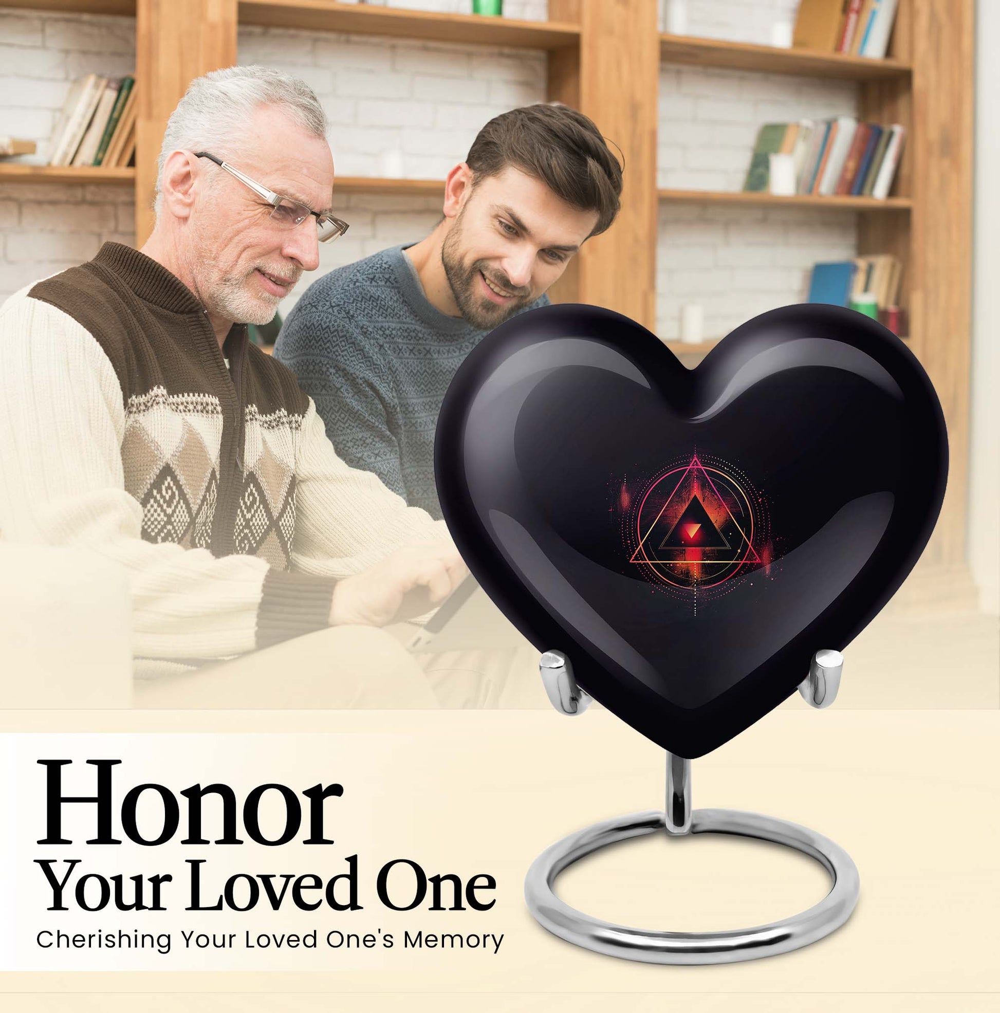 10-inch catholic cremation dad urn in heart design