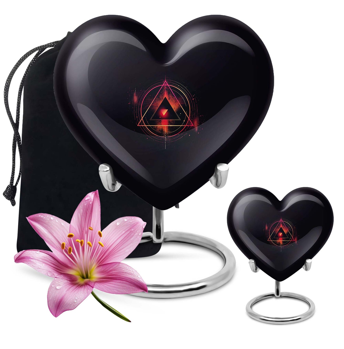 10-inch catholic cremation dad urn in heart design