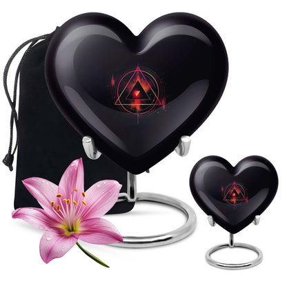10-inch catholic cremation dad urn in heart design