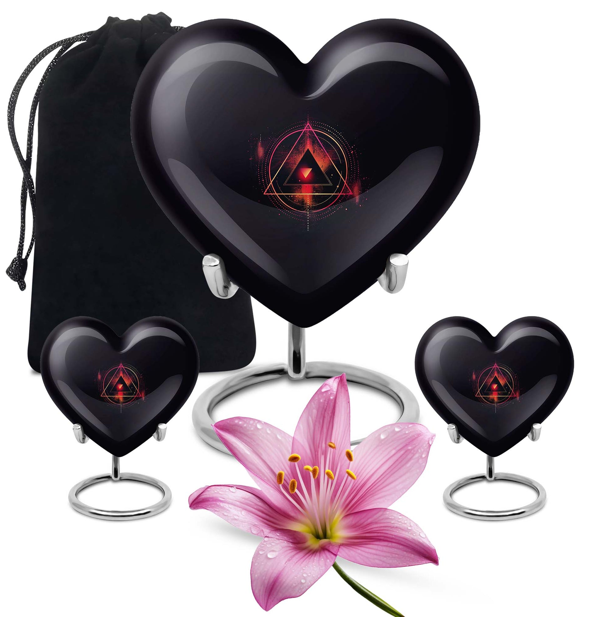 10-inch catholic cremation dad urn in heart design