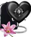 10 inch heart-shaped catholic urn for burial funeral,