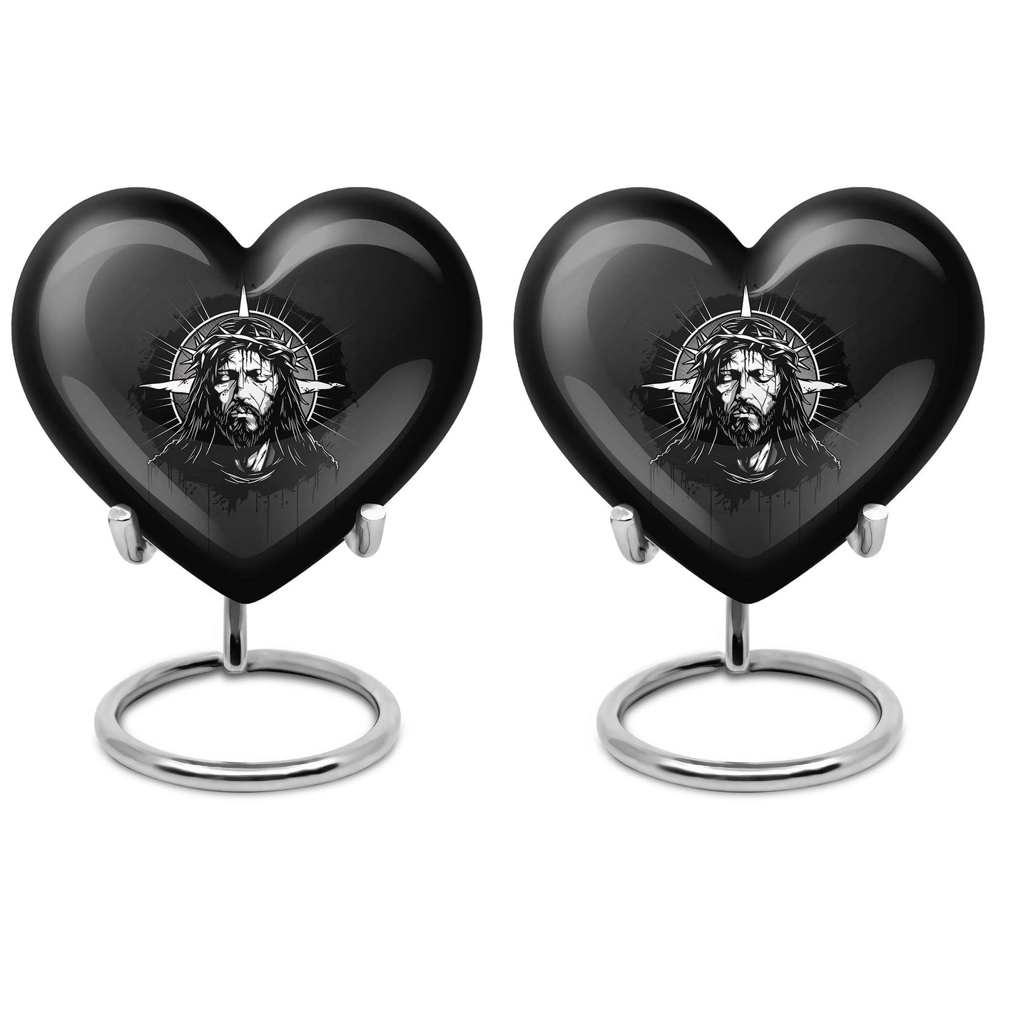 10 inch heart-shaped catholic urn for burial funeral,