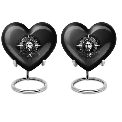 10 inch heart-shaped catholic urn for burial funeral,