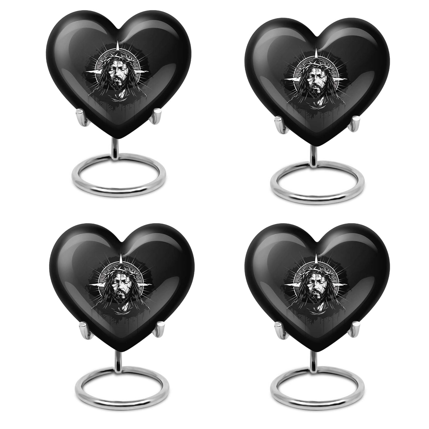 10 inch heart-shaped catholic urn for burial funeral,