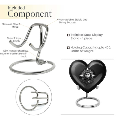 10 inch heart-shaped catholic urn for burial funeral,