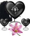 10 inch heart-shaped catholic urn for burial funeral,