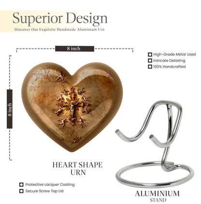 abstract heart-shaped catholic urn