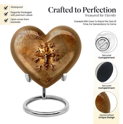 abstract heart-shaped catholic urn