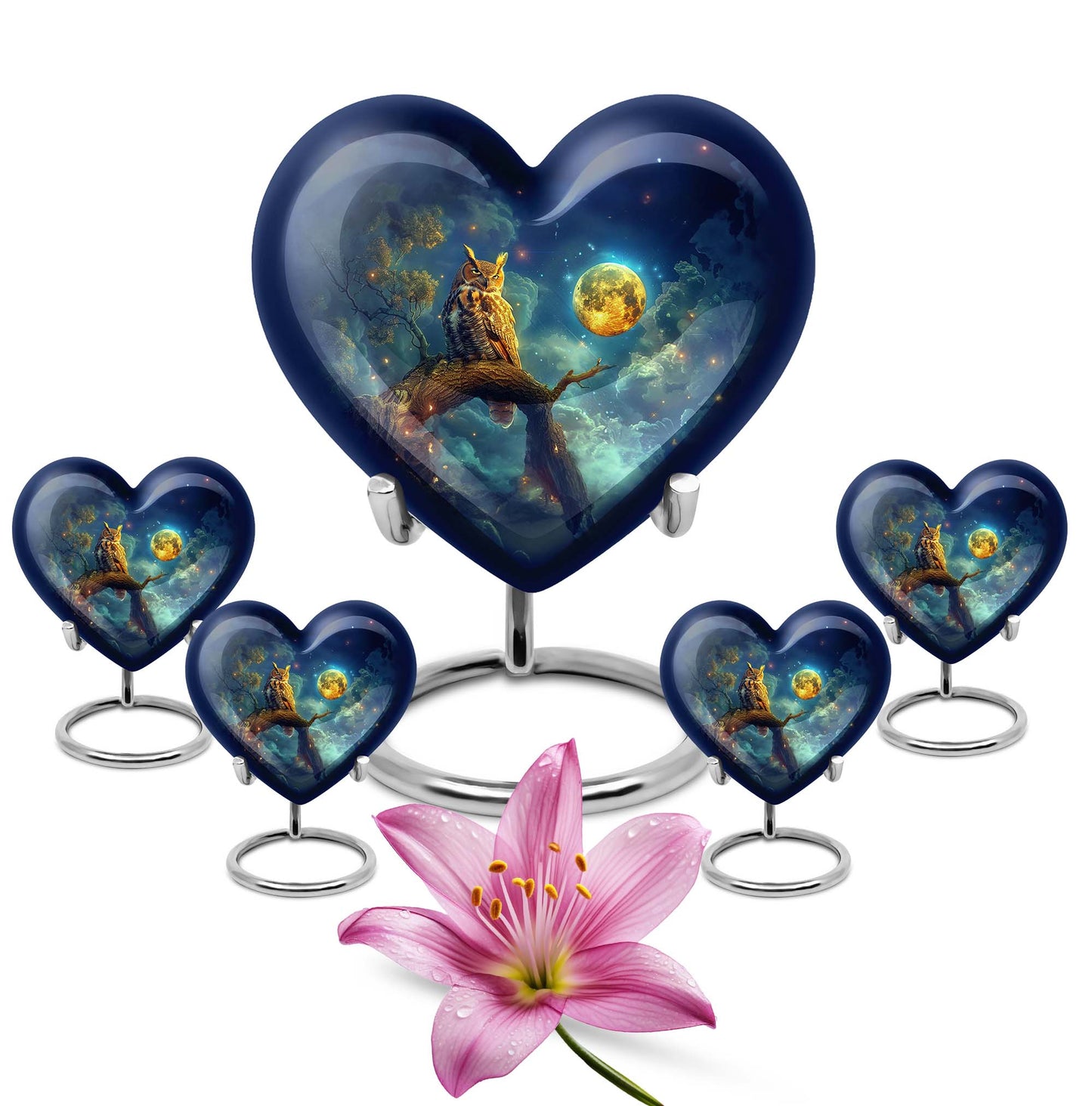 heart shaped owl urn for adult male