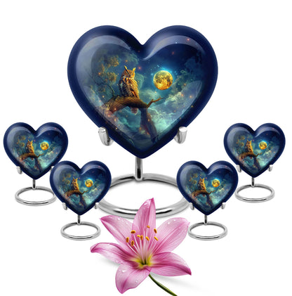 heart shaped owl urn for adult male