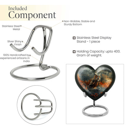 heart-shaped owl urn 