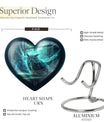 10-inch heart design owl urn, large cremation urn