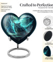 10-inch heart design owl urn, large cremation urn