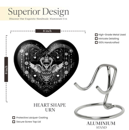 heart-shaped owl urn