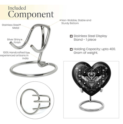 heart-shaped owl urn