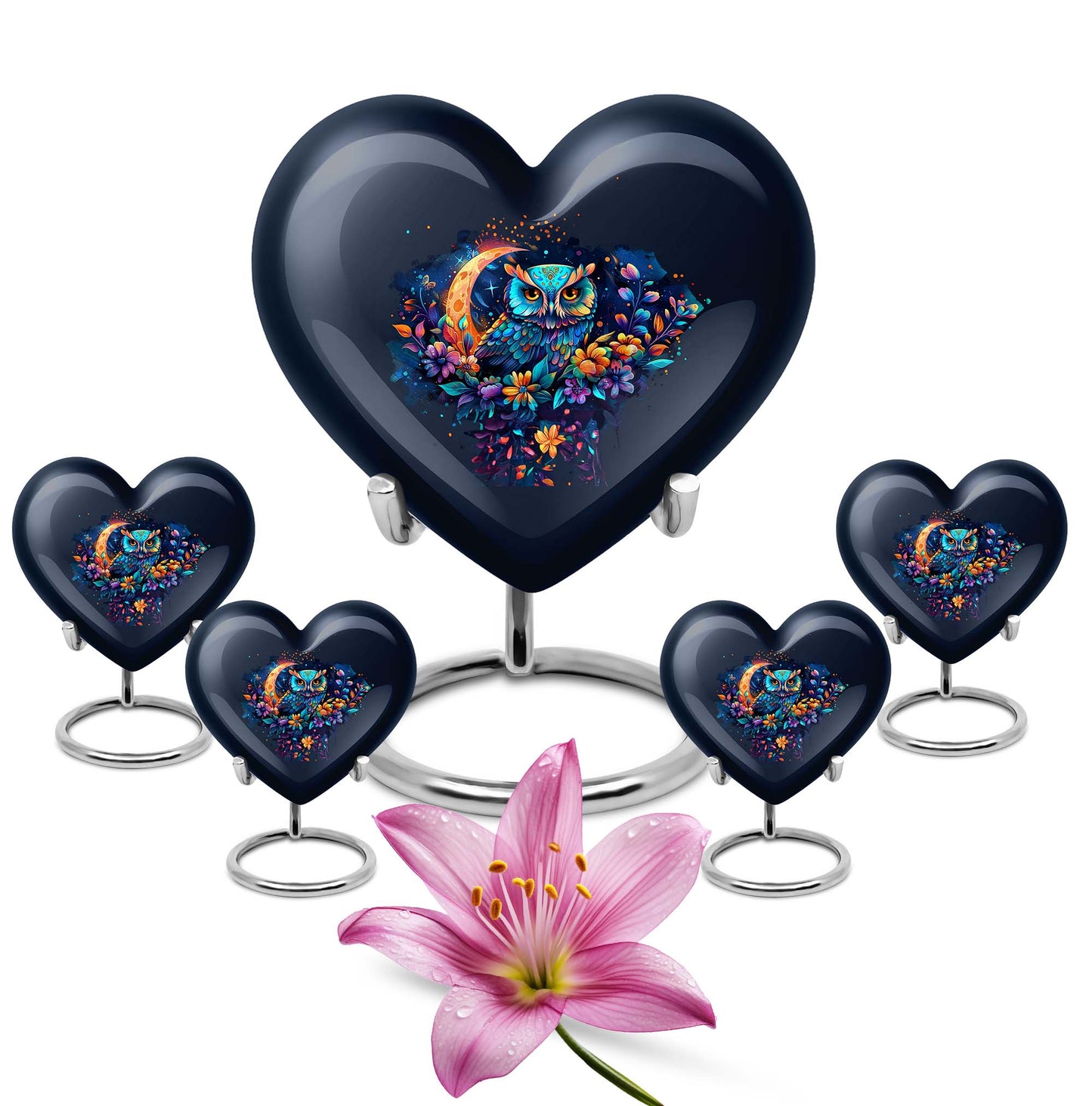  heart-shaped owl urn 