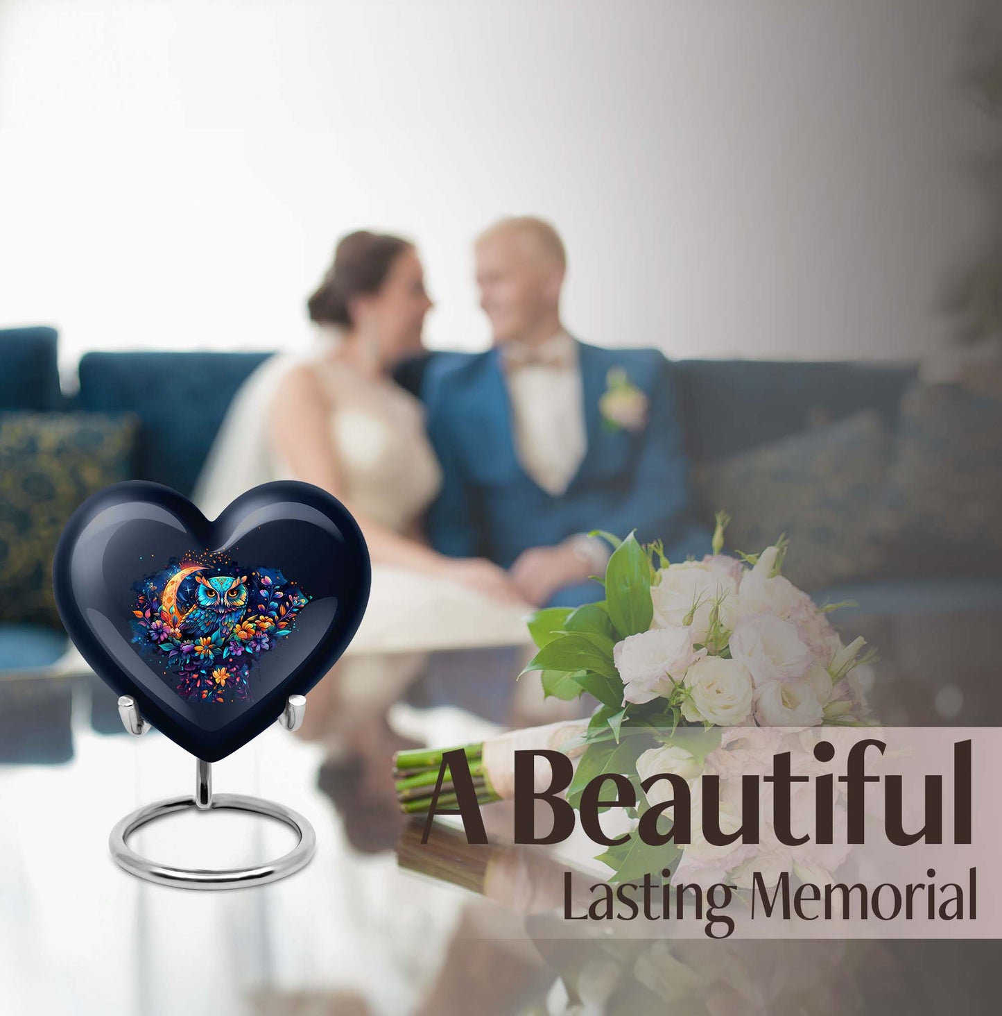  heart-shaped owl urn 