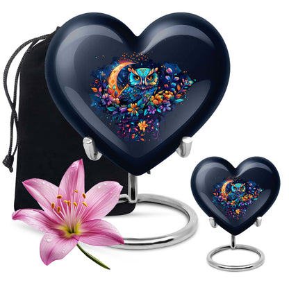  heart-shaped owl urn 