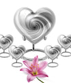 10-inch heart-shaped spiral cremation urn in abstract design with optional personalization