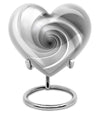 10-inch heart-shaped spiral cremation urn in abstract design with optional personalization