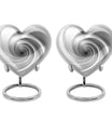 10-inch heart-shaped spiral cremation urn in abstract design with optional personalization