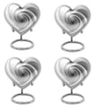 10-inch heart-shaped spiral cremation urn in abstract design with optional personalization