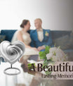 10-inch heart-shaped spiral cremation urn in abstract design with optional personalization