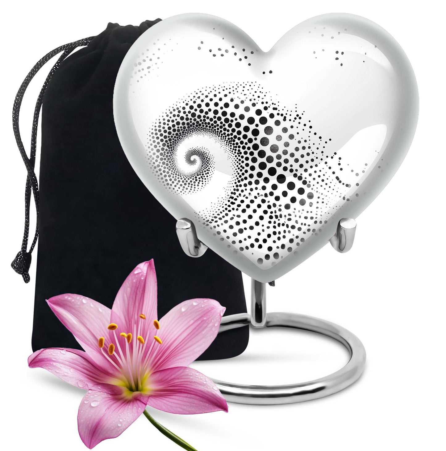  heart-shaped spiral urn