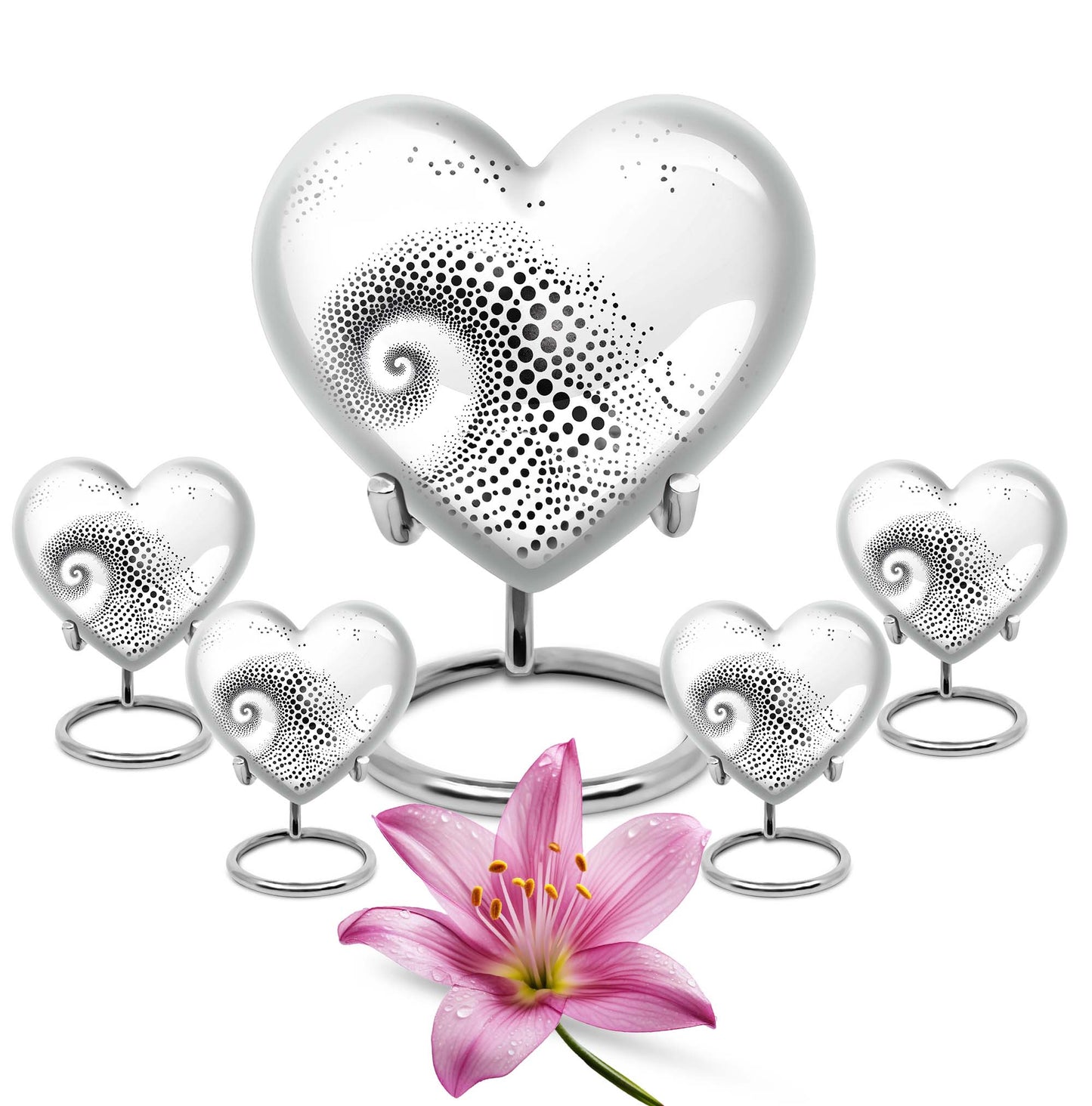  heart-shaped spiral urn