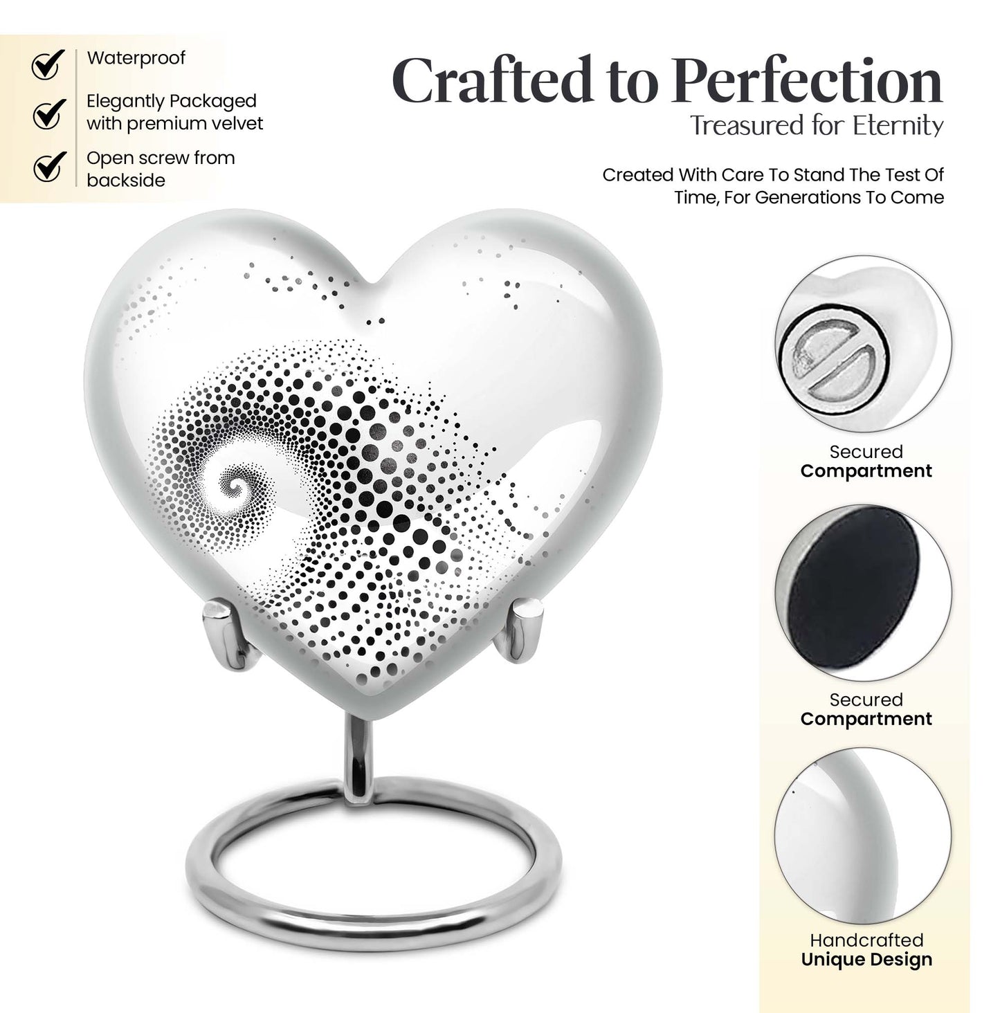  heart-shaped spiral urn