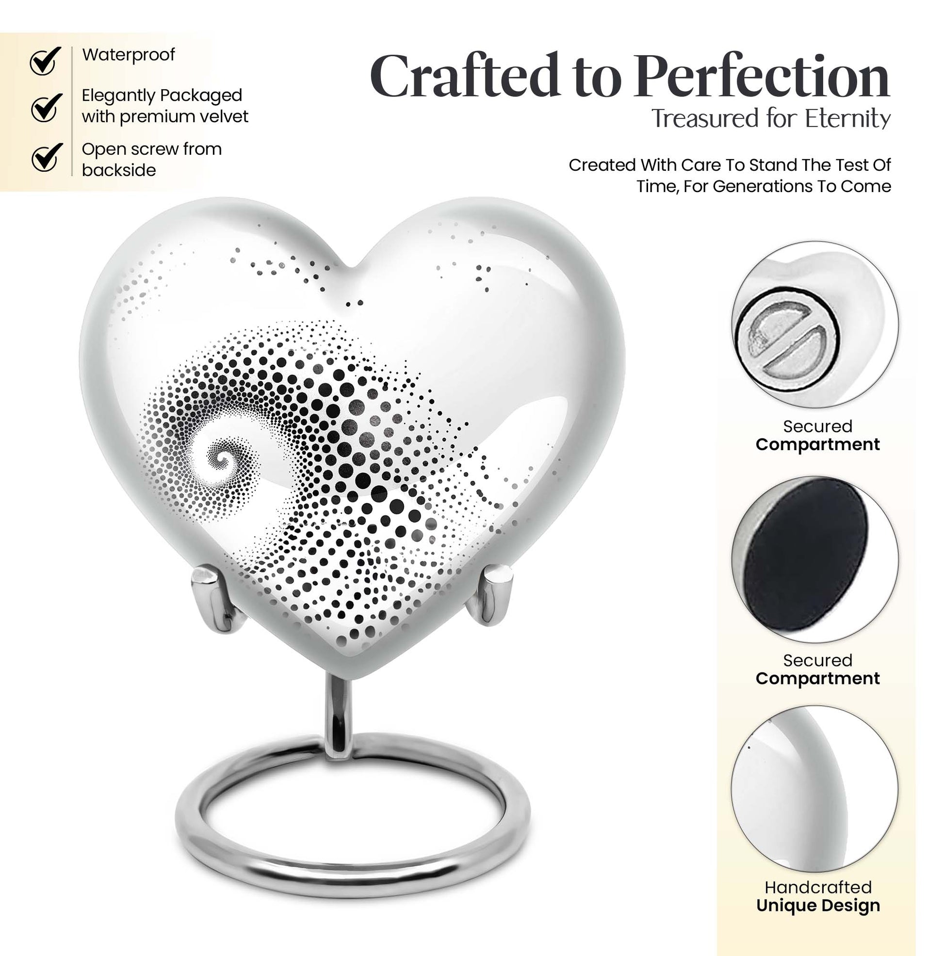  heart-shaped spiral urn