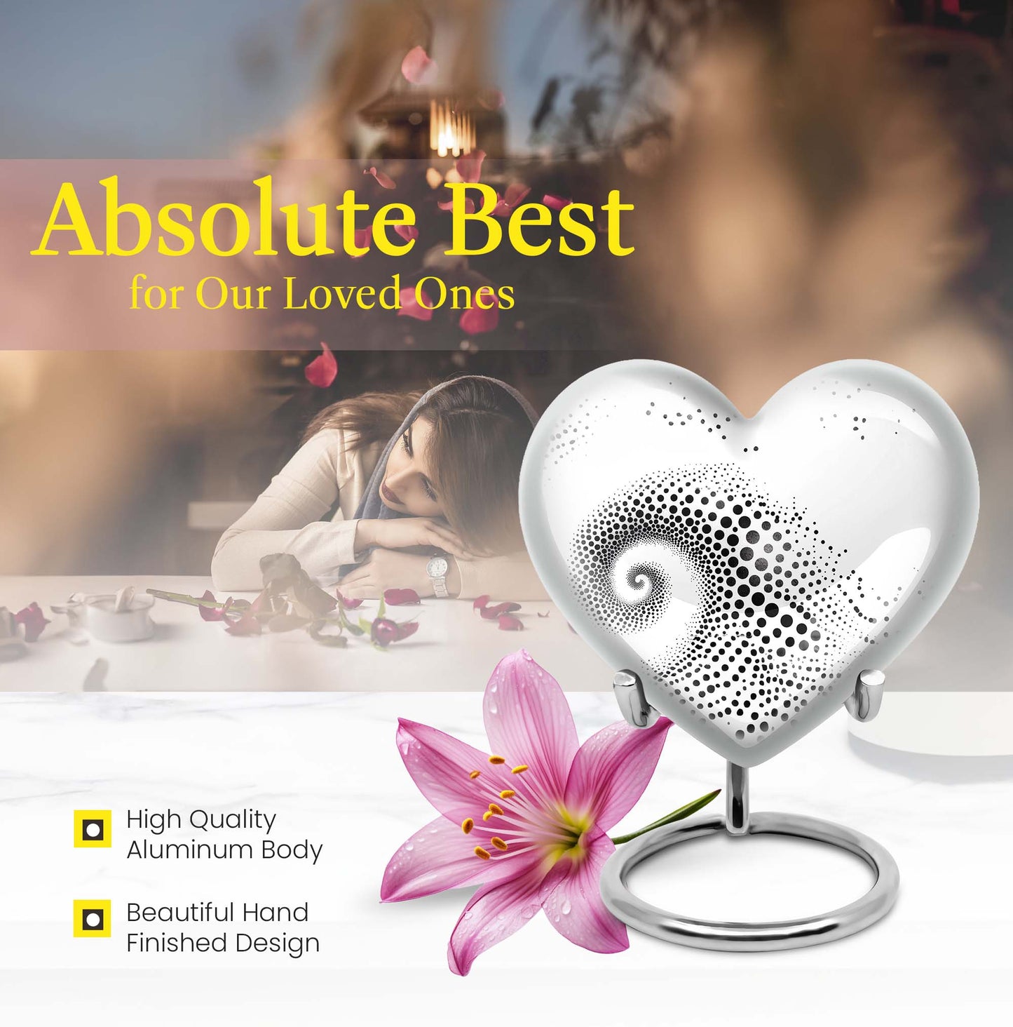  heart-shaped spiral urn