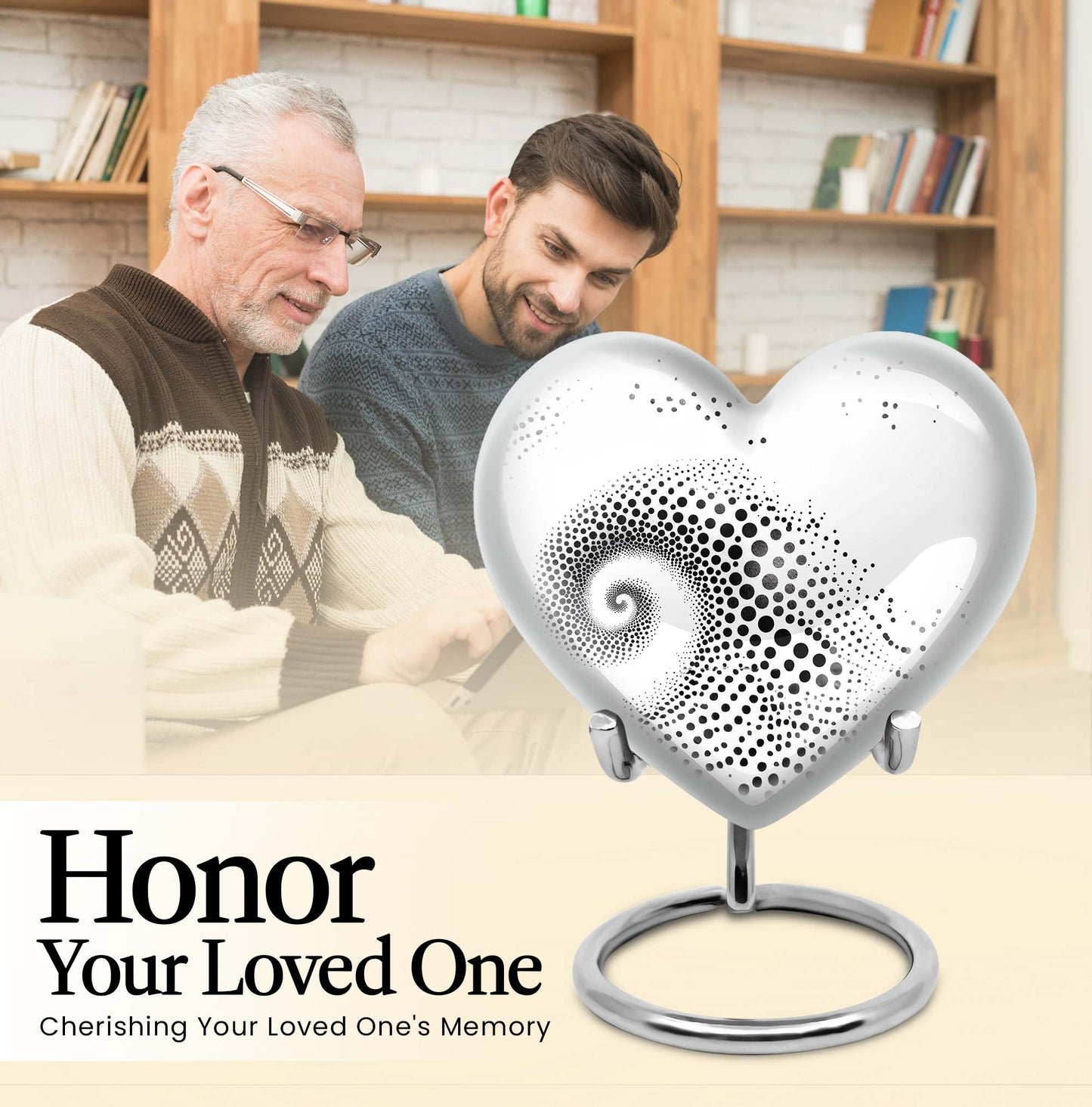  heart-shaped spiral urn