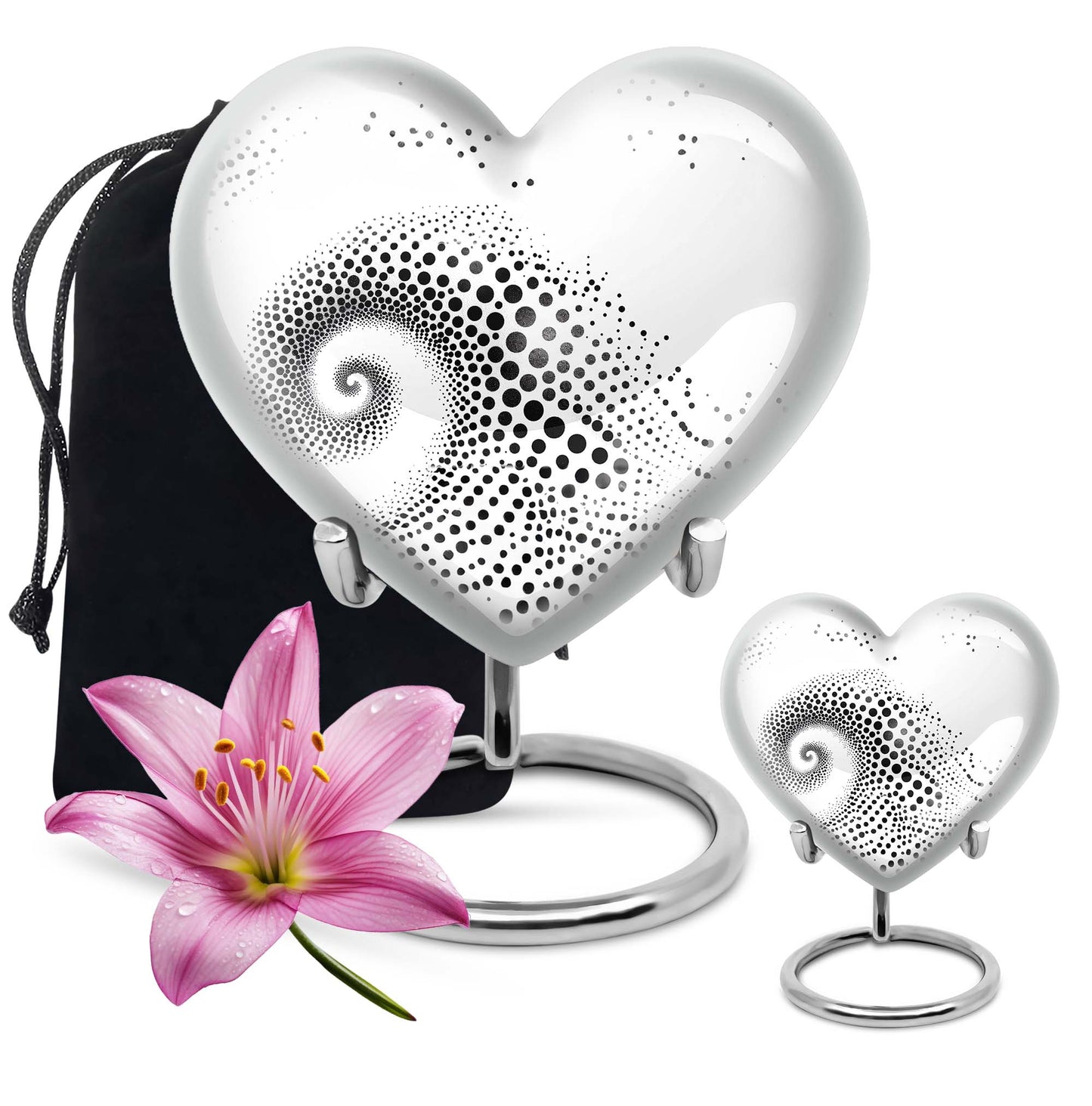  heart-shaped spiral urn