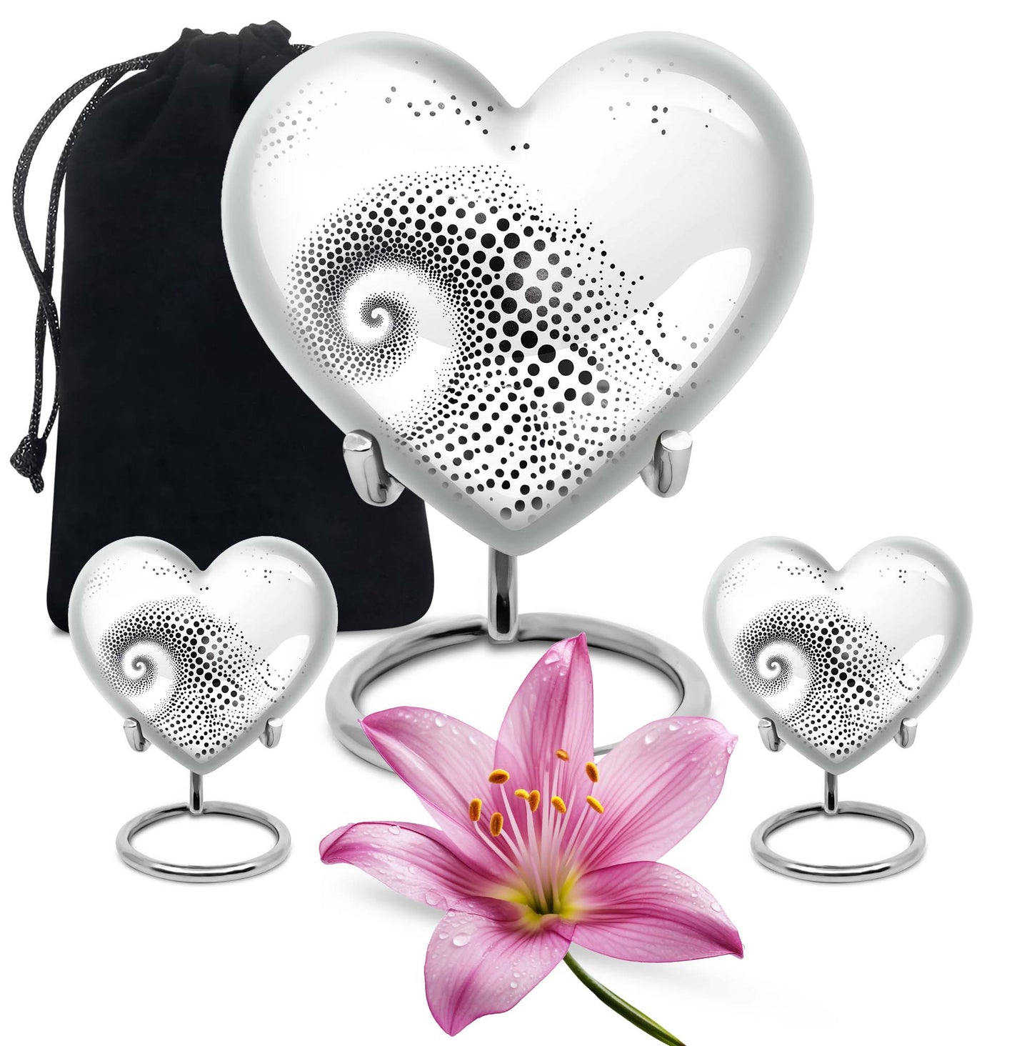  heart-shaped spiral urn