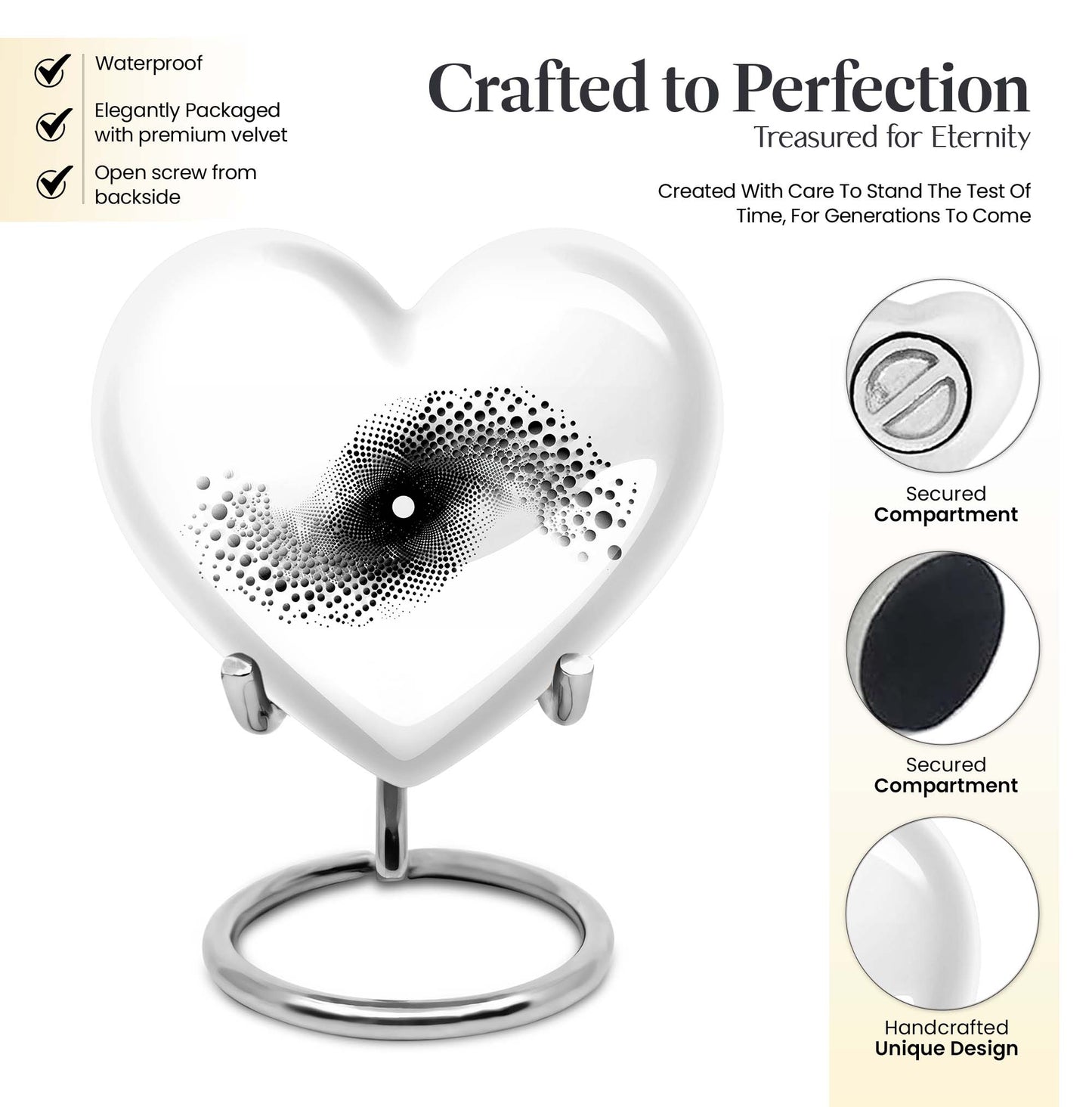 10-inch spiral heart urn for ashes