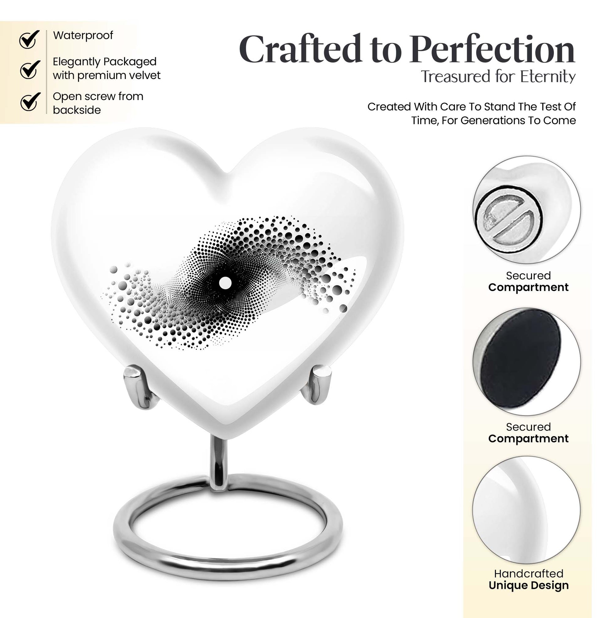 10-inch spiral heart urn for ashes