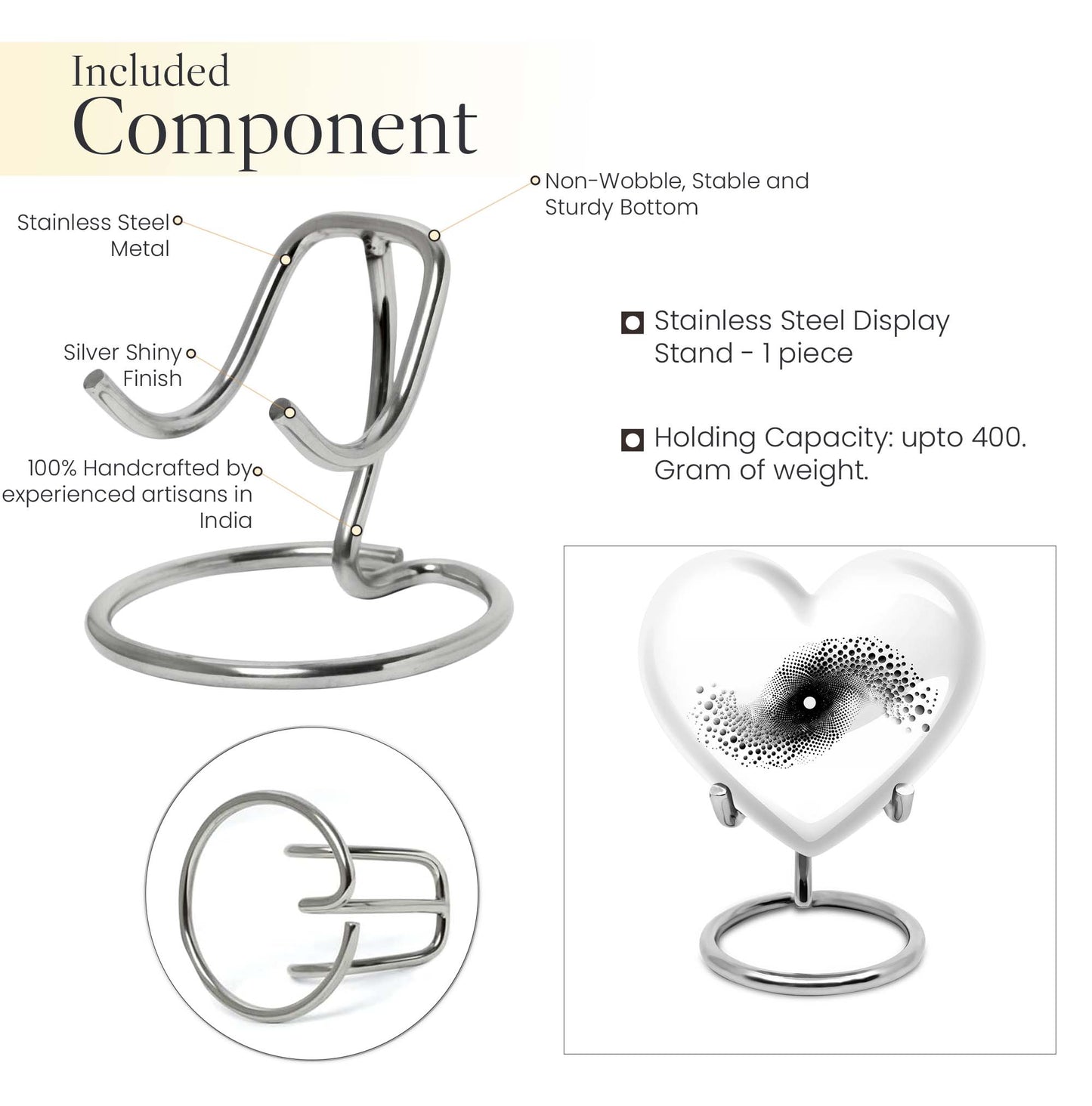 10-inch spiral heart urn for ashes