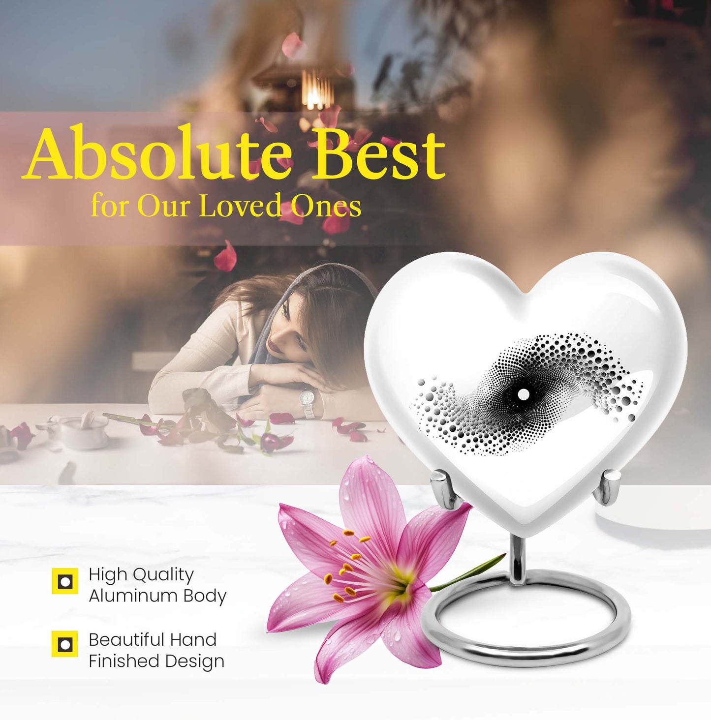 10-inch spiral heart urn for ashes