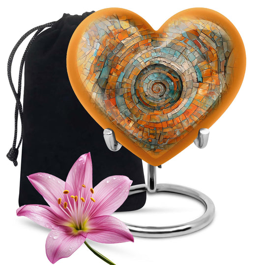 heart shaped spiral urn for human ashes