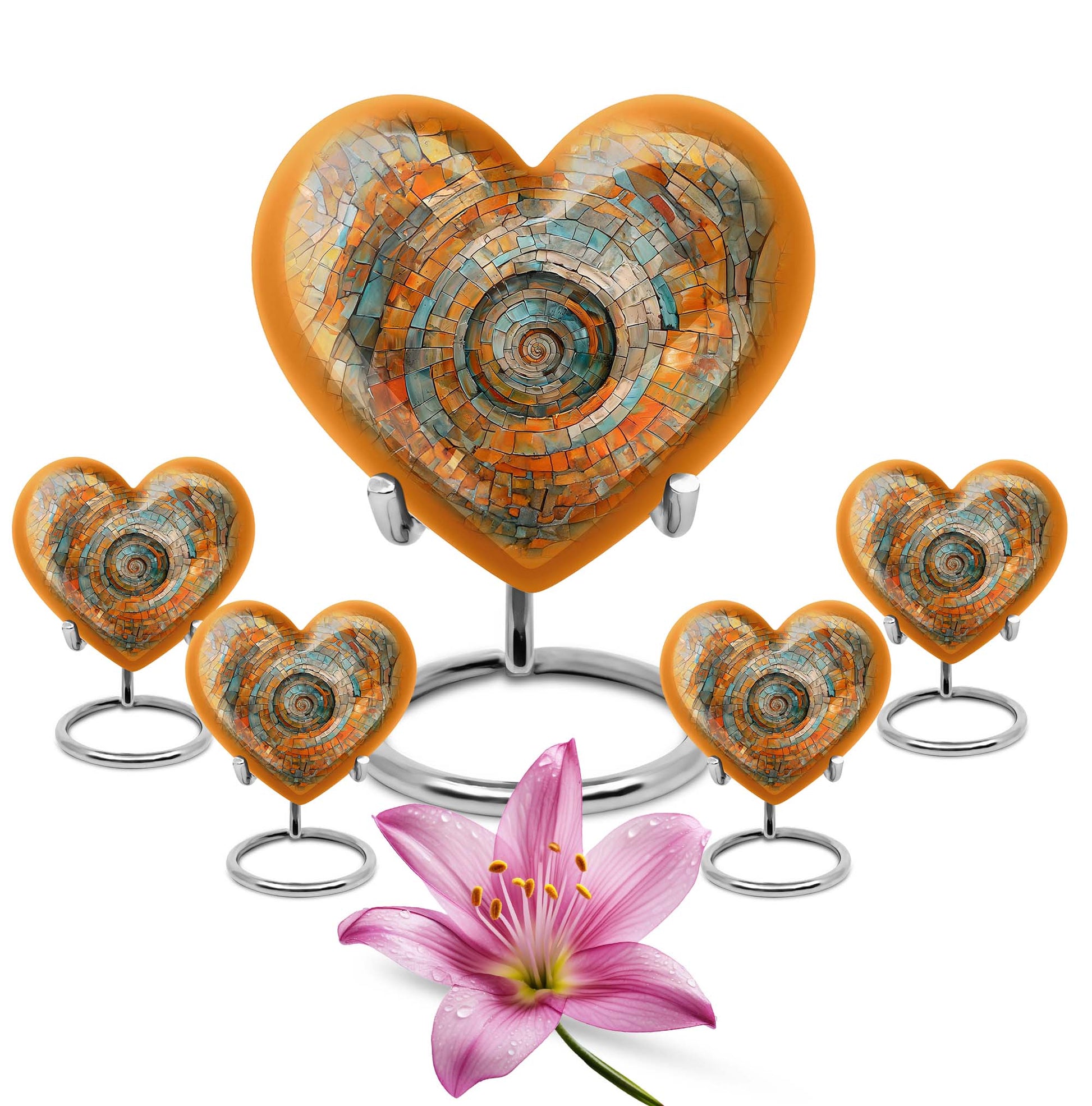 heart shaped spiral urn for human ashes