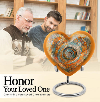 heart shaped spiral urn for human ashes
