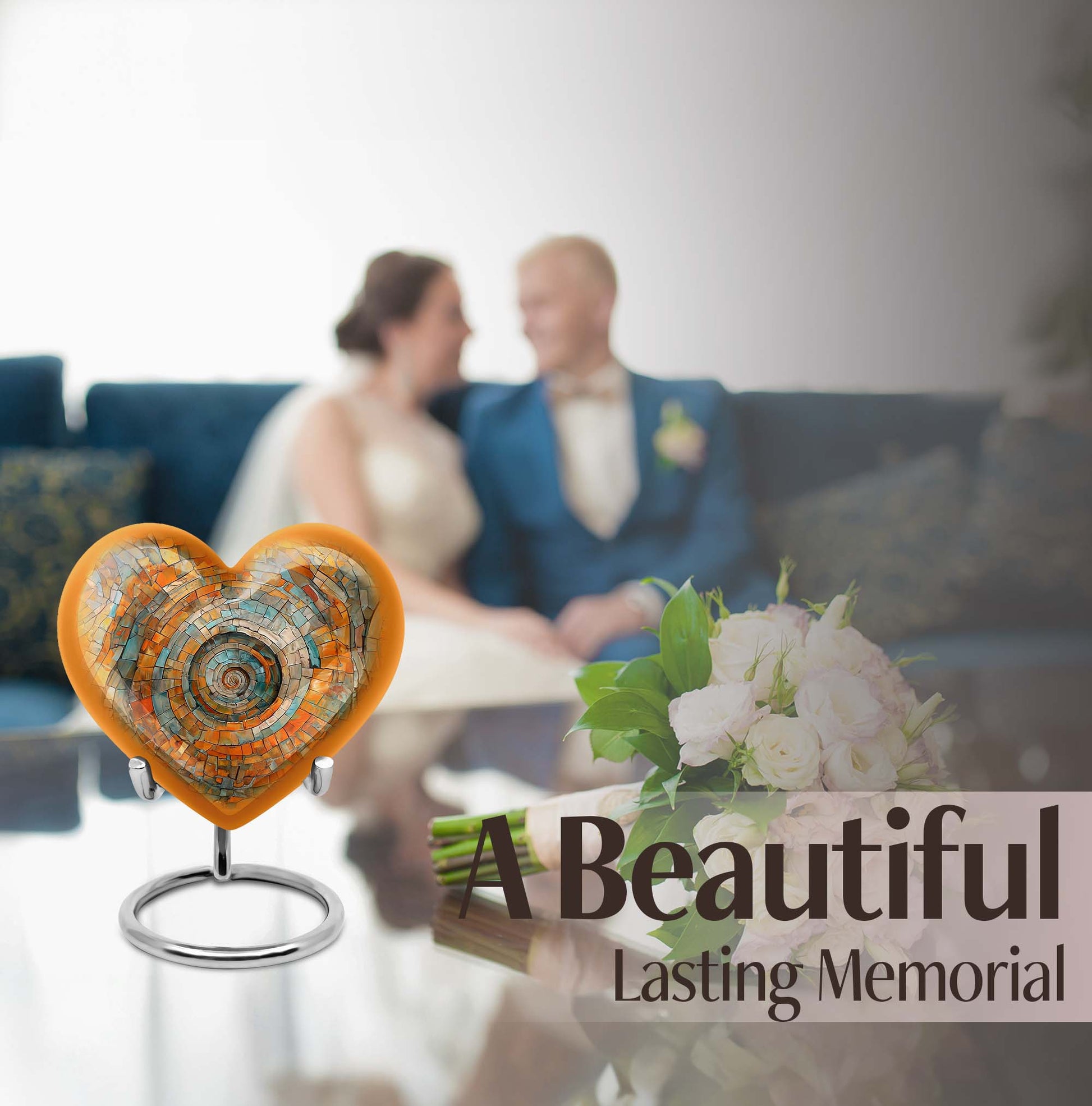 heart shaped spiral urn for human ashes