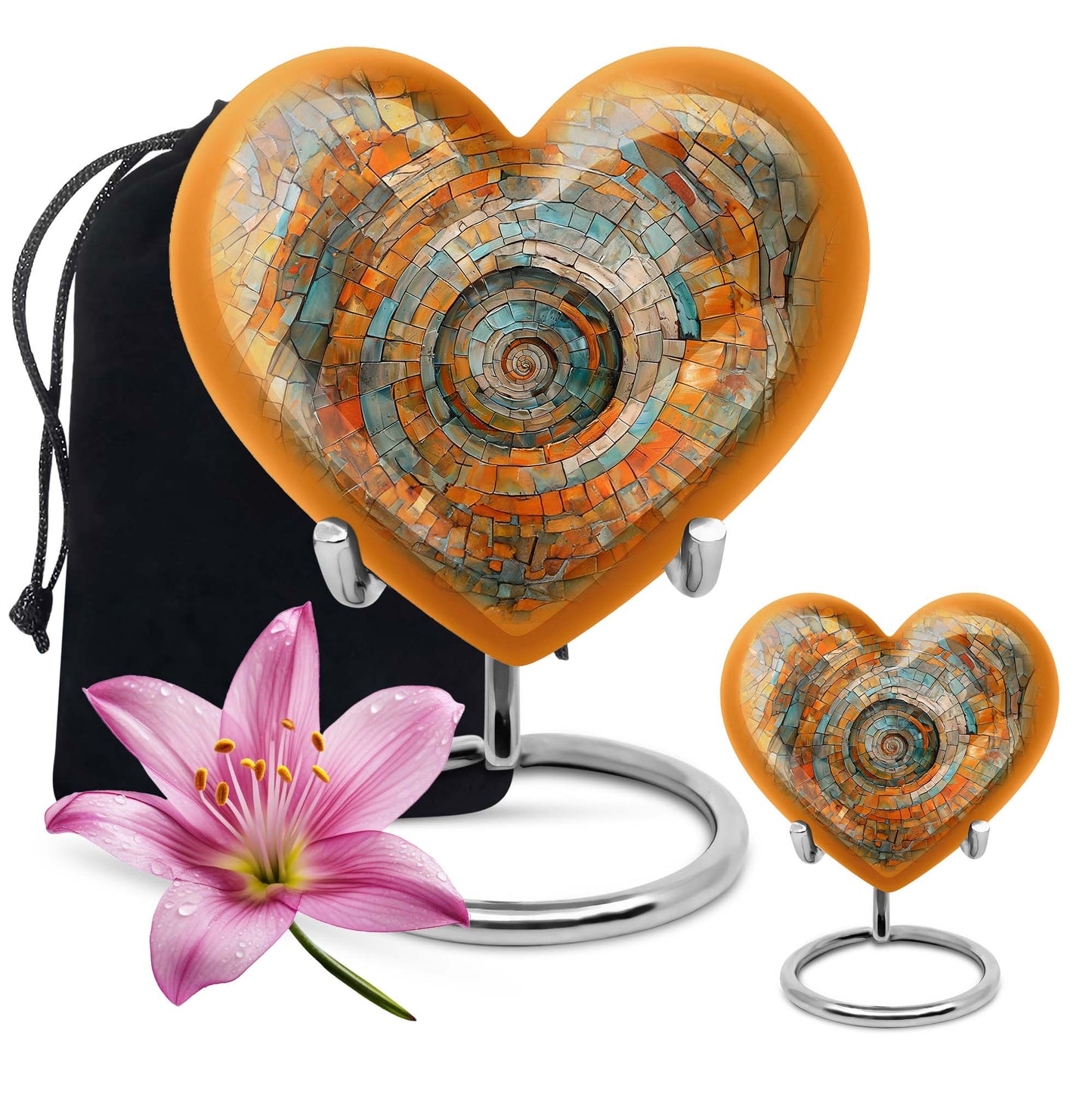 heart shaped spiral urn for human ashes