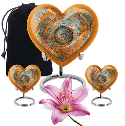 heart shaped spiral urn for human ashes