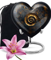 10-inch abstract heart spiral urn for cremation or burial