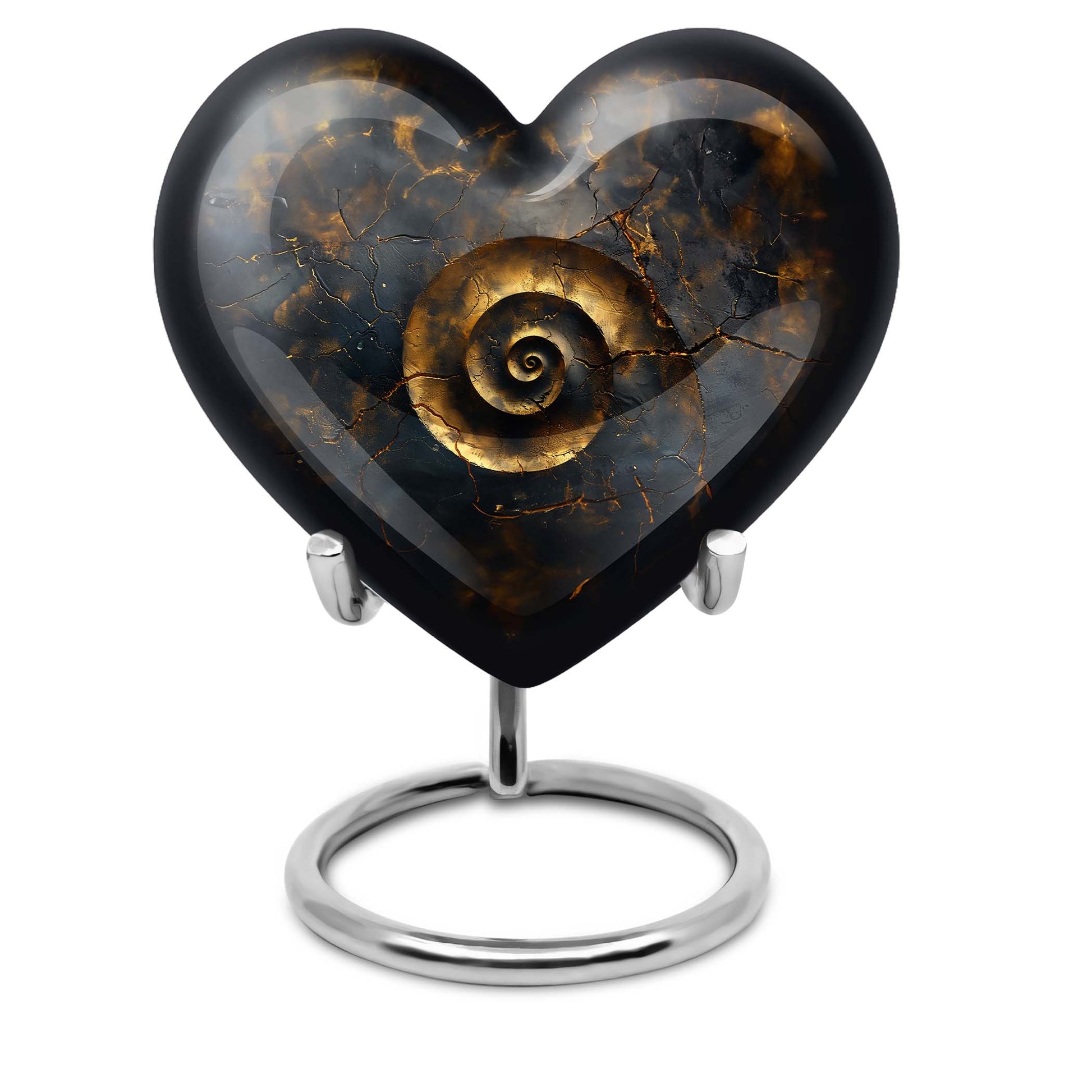 10-inch abstract heart spiral urn for cremation or burial