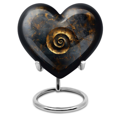 10-inch abstract heart spiral urn for cremation or burial